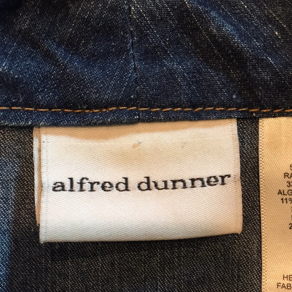 Alfred Dunner Blue Denim Jacket Embroidered Floral Paisley Trim Size 12 - Picture 4 of 6